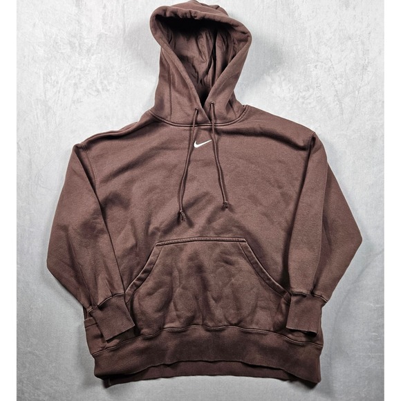 Nike Tops - Nike Phoenix Fleece Oversized Pullover Hoodie Womens XL Brown Sweatshirt Lounge